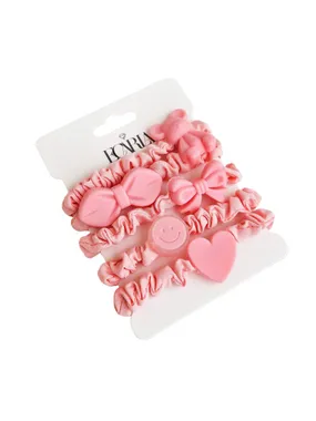Set of pink hair ties, 5 pcs.