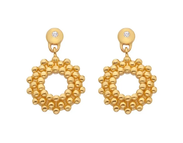 Elegant gold plated earrings with diamonds Jac Jossa Soul DE784