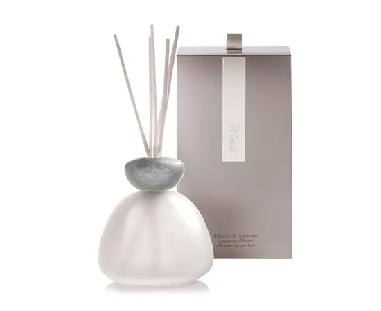 MARBLE GLASS DIFFUSER FROSTED WITH GRAY CAP