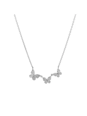 Delicate silver necklace with butterflies AJNA0023