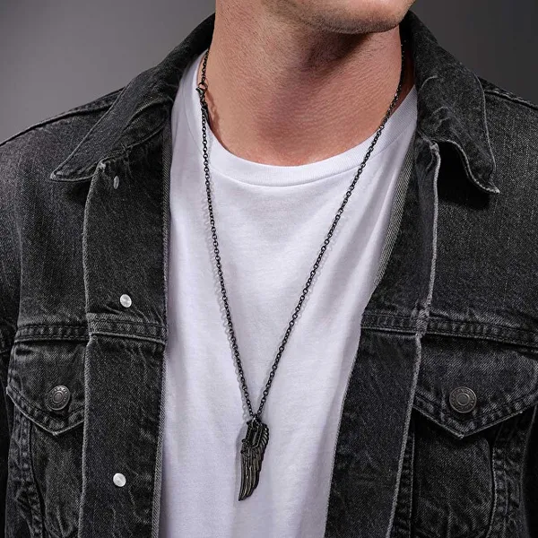 Modern steel necklace for men P-Wing PEAGN0036102