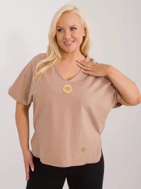 Women's camel plus size blouse