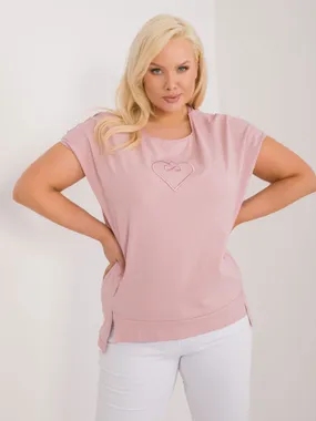 Women's light pink plus size blouse