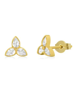 Beautiful gold earrings with zircons 14/255.731/6ZIR