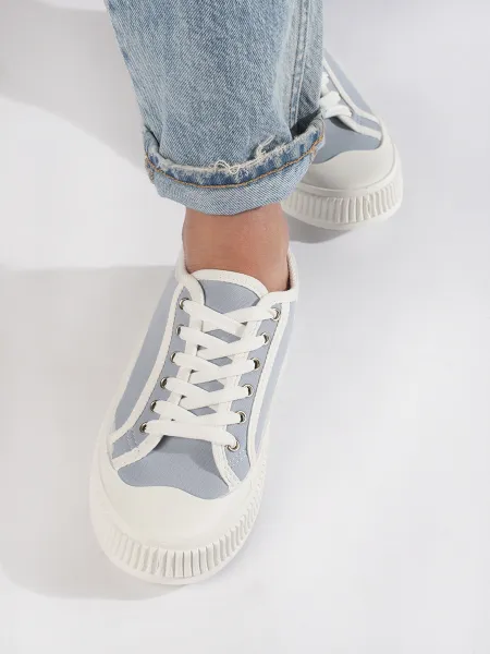 Light blue women's platform sneakers