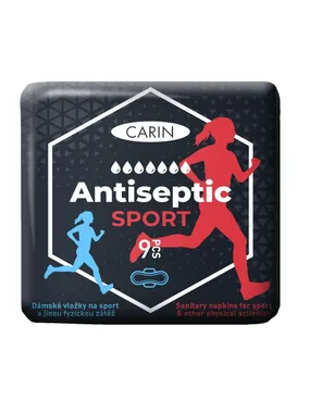 Antiseptic Sport ultra-thin pads with wings for athletes 9 pcs