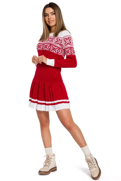 MXS01 Christmas sweater dress - red