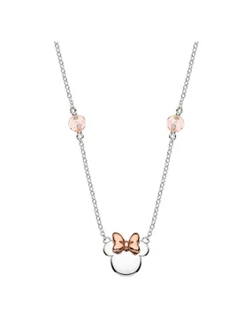 Silver bicolor Minnie Mouse necklace NS00014TRPL- 157.CS