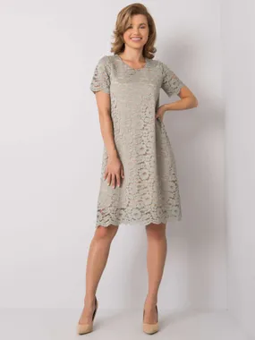 Gray elegant lace dress.