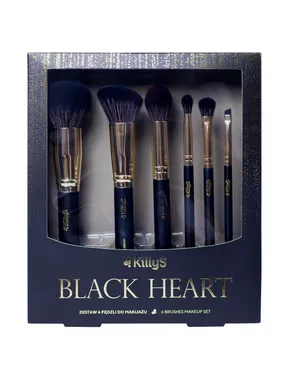 Black Heart makeup brushes set 6 pcs.