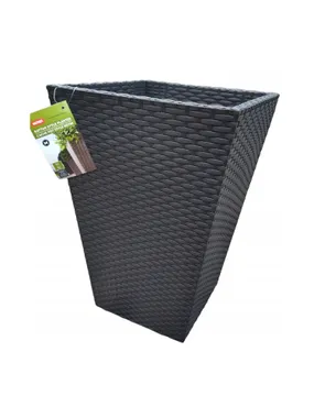 Rectangular pot medium rattan planter 55.4l anthracite