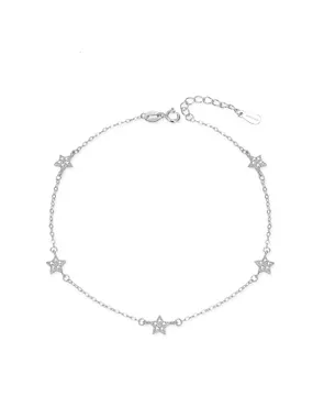 Silver bracelet with glittering stars AGB768/21