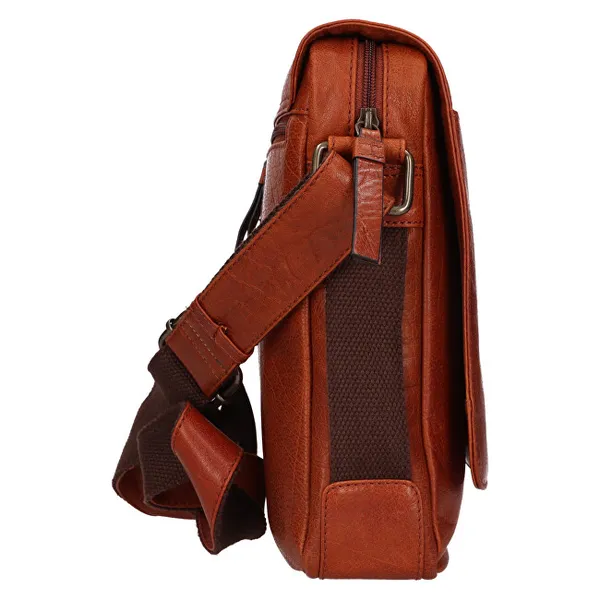 Men's leather crossbody bag 290603 COGNAC