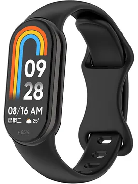 Silicone strap for Xiaomi 9 and 8 - Black