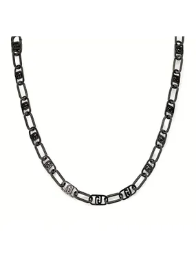 Distinctive black necklace made of steel Fashion LJ2230