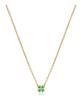 Charming Gold Plated Clover Click Necklace SCK253
