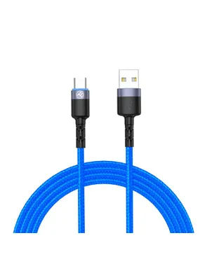 Tellur Data cable USB to Type-C with LED Light, 3A, 1.2m blue