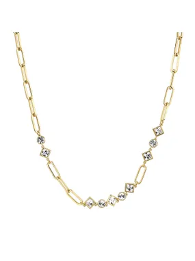 Decent Emphasis BEH06 Clear Crystal Gold Plated Necklace