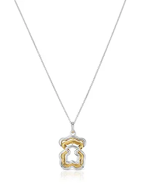 Charming silver necklace with bicolor pendant 1004018200 (chain, pendant)