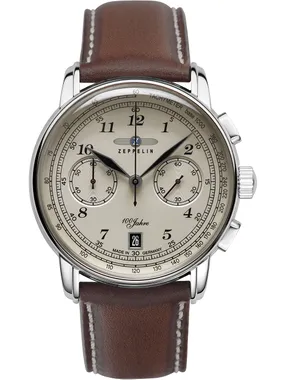 Zeppelin 7674-6 Chronograph 100 Years Zeppelin Mens Watch 42mm 5ATM