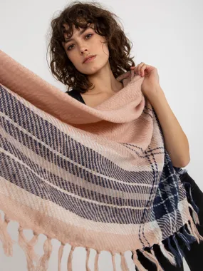 Light pink women's scarf with a check pattern.
