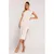 M787 Dress with a leg cutout - cream