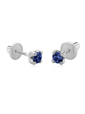 White gold earrings with synthetic sapphires 14/832.701/17Z-N