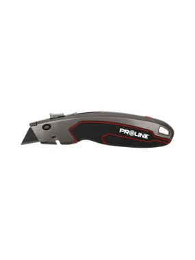 Knife, trapezoidal retractable blade, black sk5, (1+2 pcs), proline