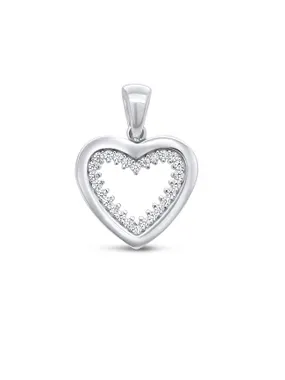 Silver pendant with zircons Heart PEN02
