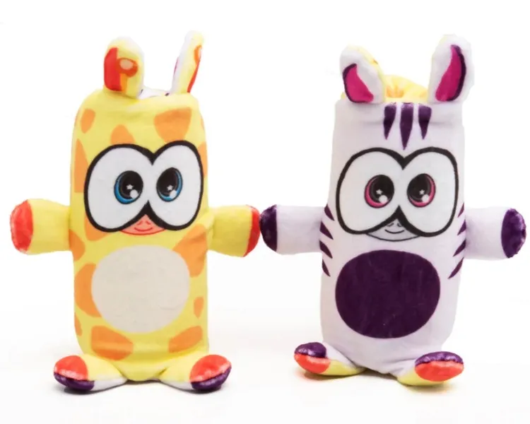 Dublusie mascot - double-sided giraffe/zebra