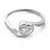 Gentle silver ring with zircons Heart R00021