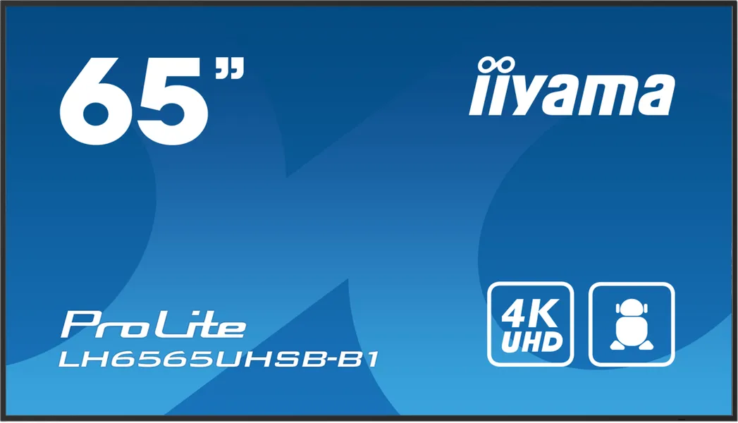 iiyama ProLite Digital signage plakans panelis 163,8 cm (64,5") LCD Wi-Fi 500 cd/m² 4K Ultra HD melns Iebūvēts procesors Android 11 24/7