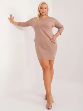 Women's dark beige plus size dress