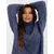 Women's dark blue turtleneck sweater