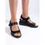 Comfortable black wedge sandals by Sergio Leone