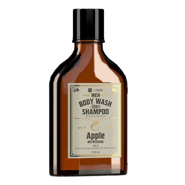 Men Whisky Body Wash and Shampoo for Hair and Beard 3in1 Apple 330ml