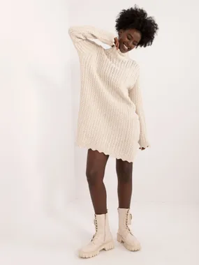 Women's light beige knit dress