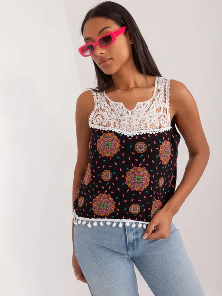 Women's black and pink top