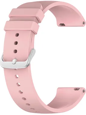 Universal silicone strap with silver clasp 22 mm - Pink