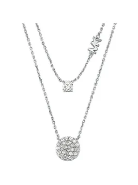 Modern Brilliance Double Silver Necklace MKC1591AN040