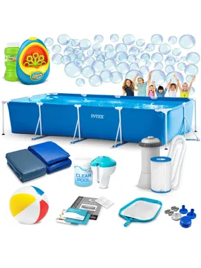 Garden pool 450 x 220 x 84 cm 15W1 Intex 28273 + bubble machine free