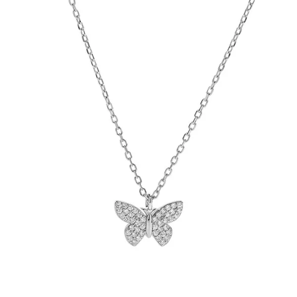 Silver Butterfly Necklace AJNA0005 (Chain, Pendant)