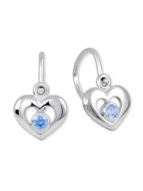 Children's earrings Hearts made of white gold 236 001 00988 07 - blue