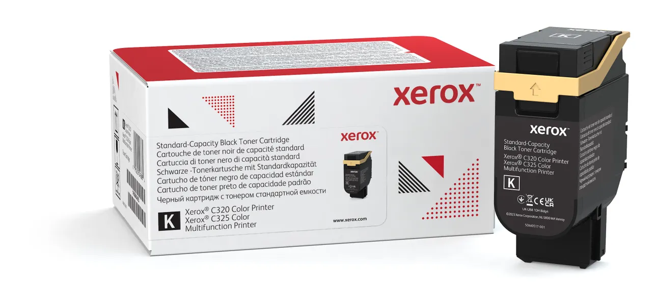 Xerox Genuine ® C320 krāsu printeris​/​C325 krāsu daudzfunkciju printeris, melns Standarta ietilpības tonera kasetne (2200 lapas) - 006R04823