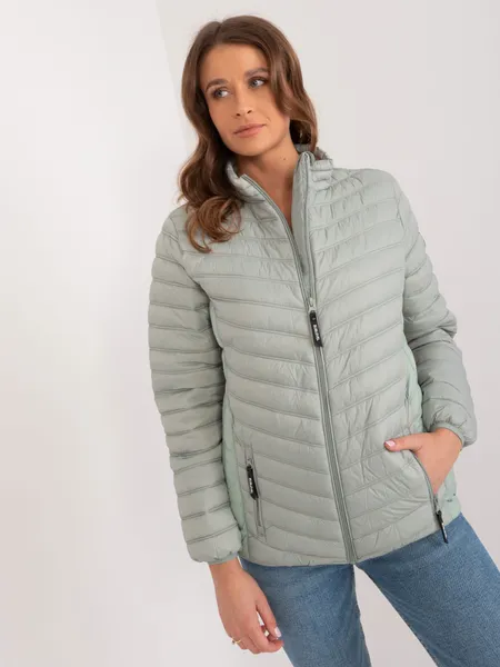 Women's pistachio mid-season jacket