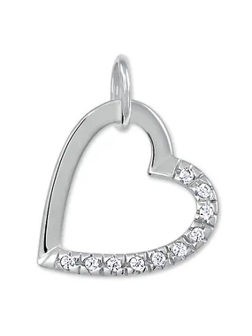 White gold pendant Heart with crystals 249 001 00494 07