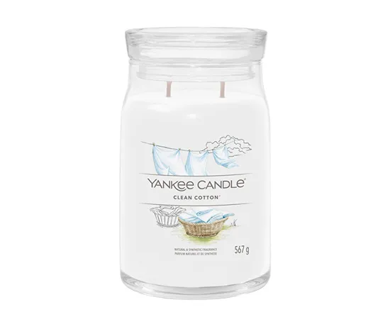 Aromatic candle Signature large glass Clean Cotton 567 g
