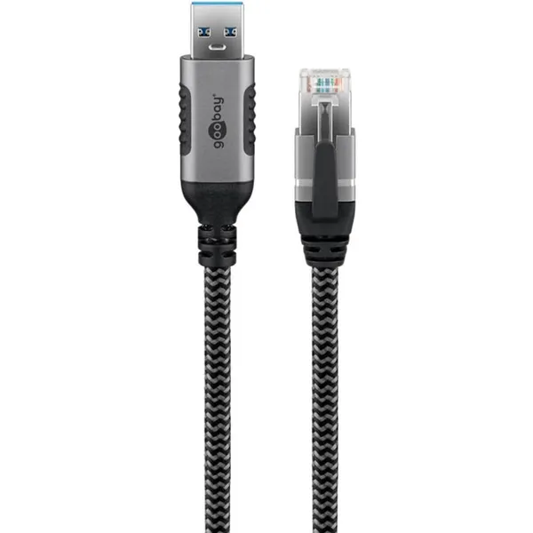 Ethernet cable USB-A 3.2 Gen1 male > RJ-45 male, LAN adapter