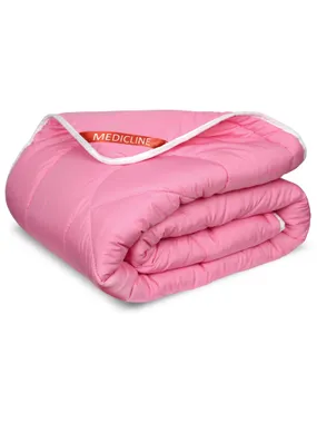 All-season quilt, pink microfiber, thread-quilted, 160 x 200 cm