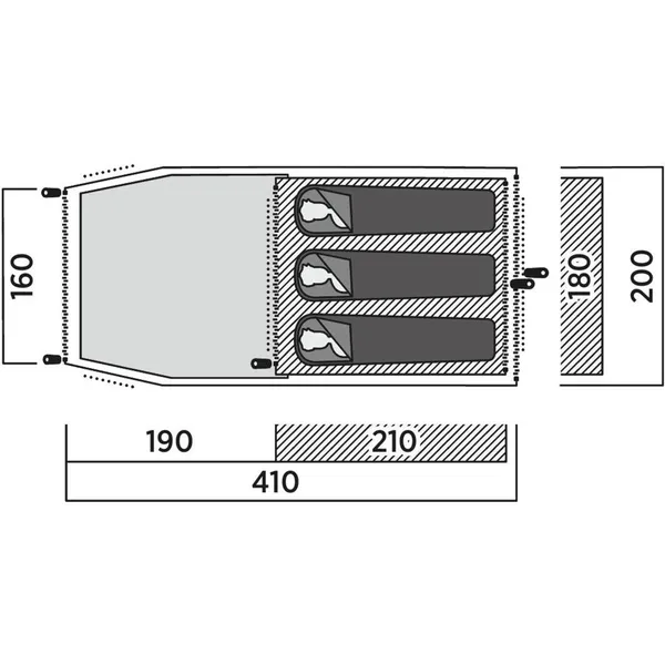 Tunnel tent Marbella 300 Light Gray